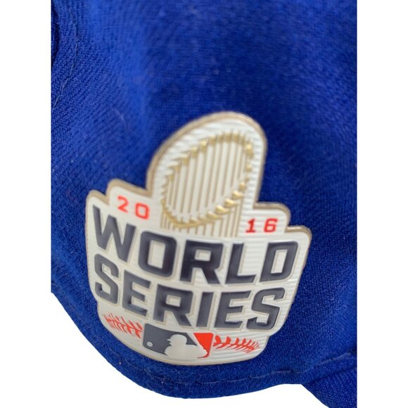 Chicago Cubs New Era 59FIFTY 2016 World Series Cap Size 7 Blue Fitted Hat 8167 - Picture 2 of 13